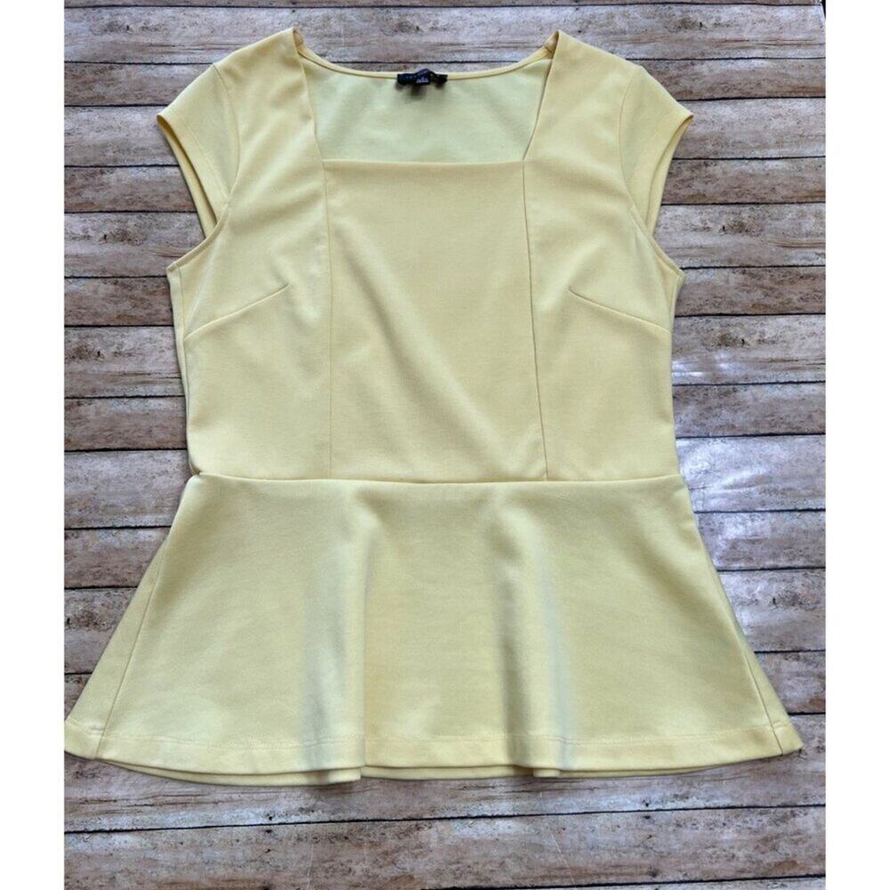 The Limited Yellow Peplum Top Size Small